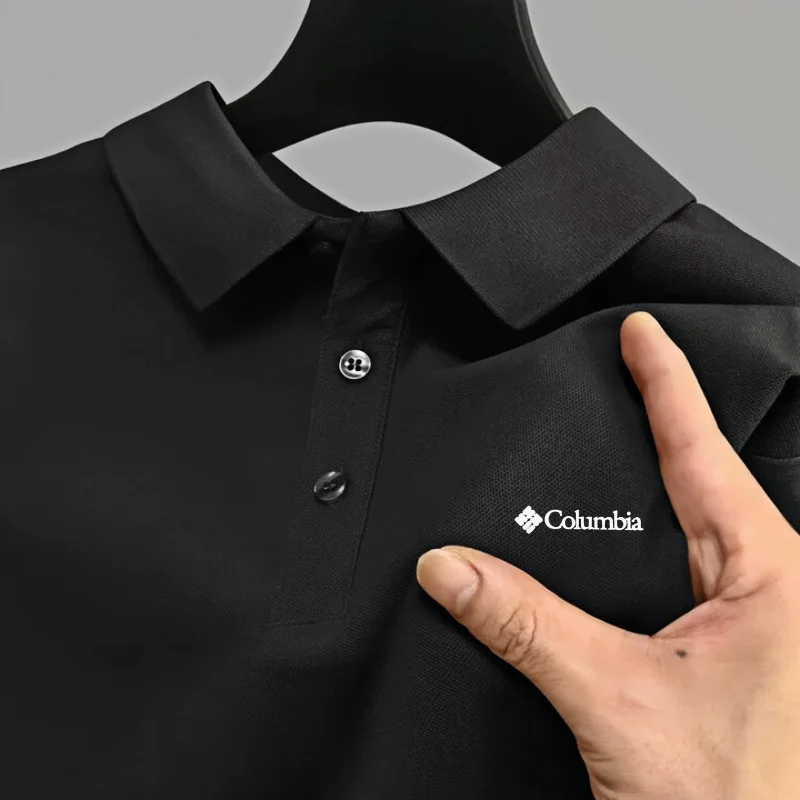 Men's short sleeved polo shirt high-end brand embroidered top 2026 summer new solid color comfortable and casual lapel T-shirt S21d56d5a910649e49e7eac4a3fb630f2l