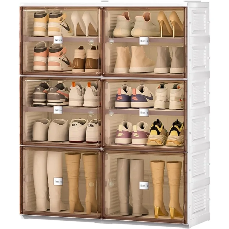 

Shoe Storage Cabinet 5 Tiers for 20 Pairs, Collapsible Shoe Racks Organizer, Easy Assemble Foldable Shoe Boxes