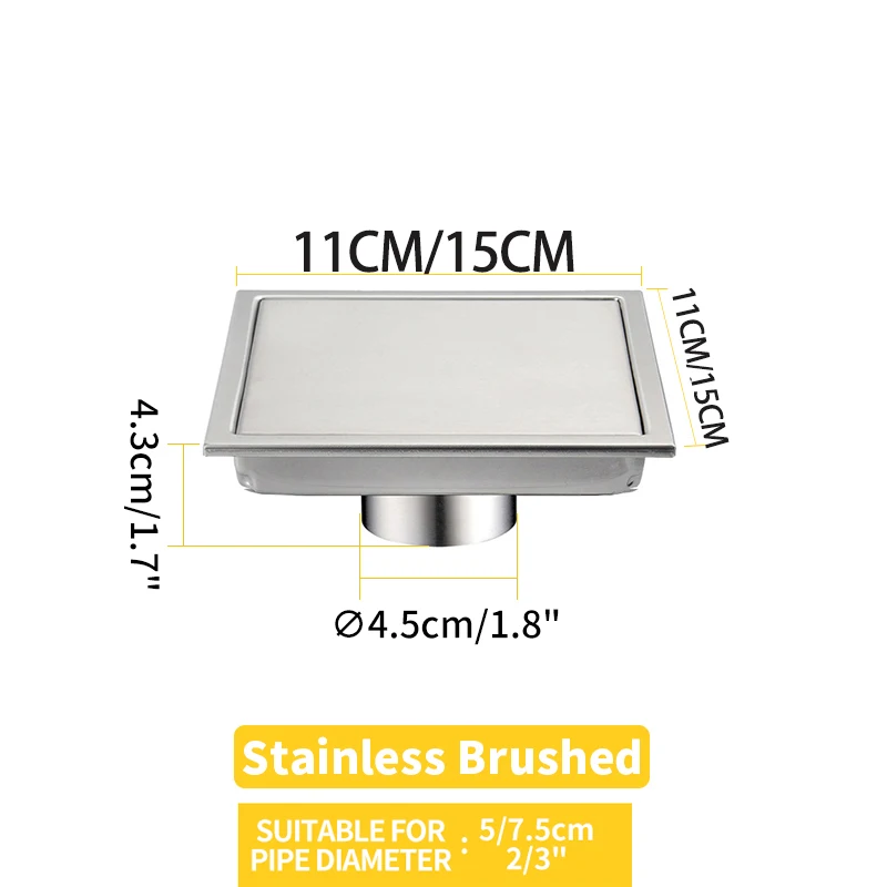 Scarico A Pavimento Anti-Odore In Acciaio Inox - Con Filtro Rimovibile Per Bagno E Cucina - Foto 3