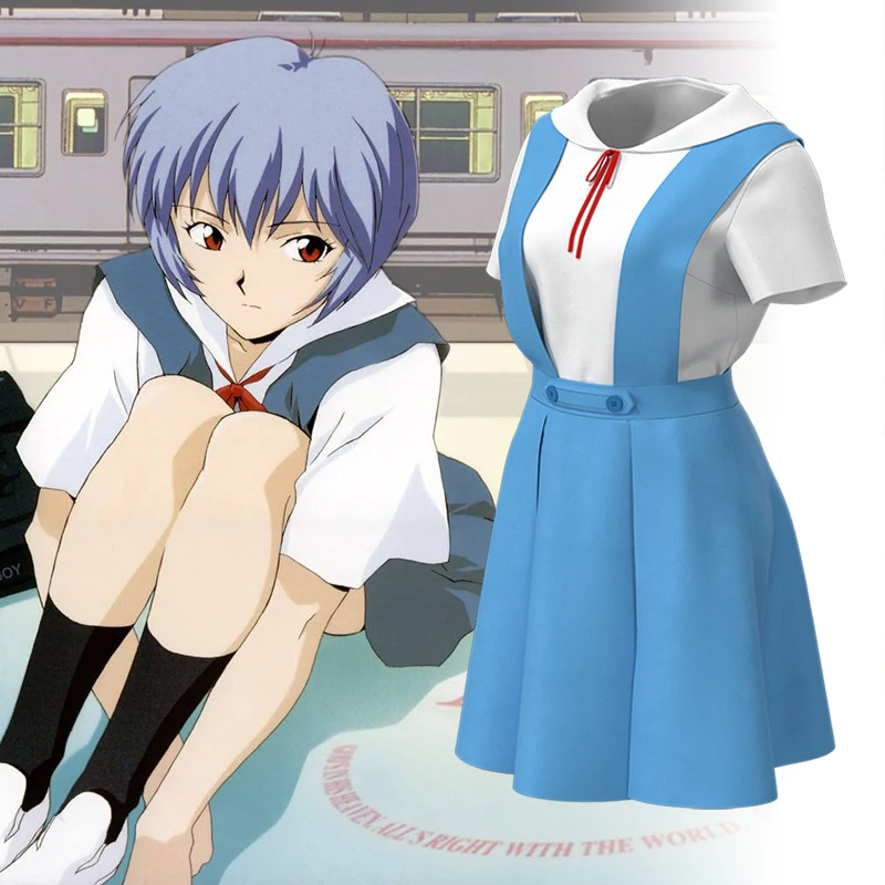 

Anime Cosplay Ayanami Rei Cosplay あやなり Eve Costumes Sweet Dress Women Uniform Asuka Cos Clothing Anime Costumes