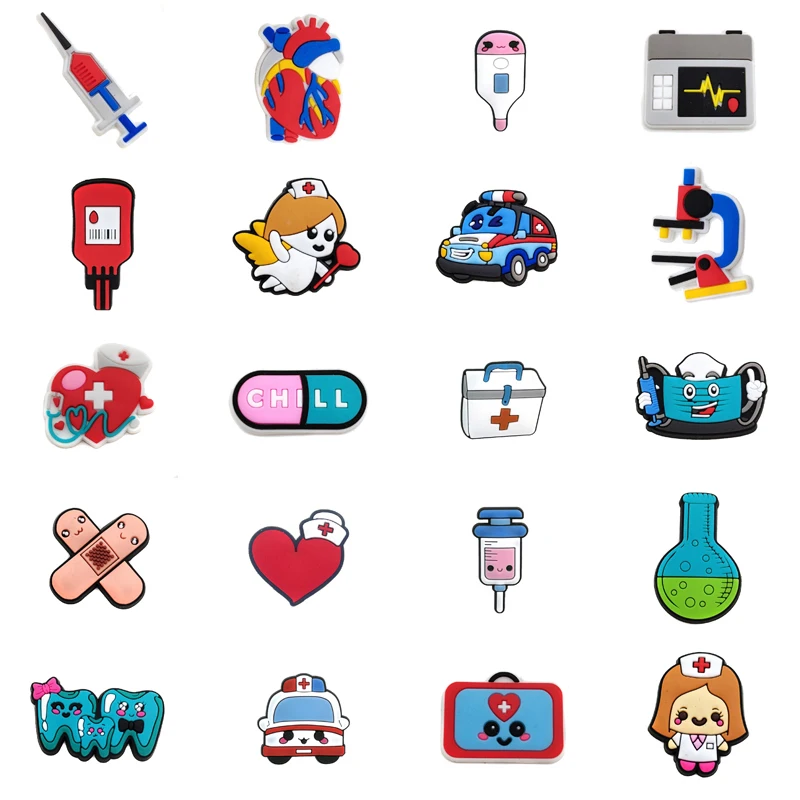 Vendite Calde 1 Pz Doctor Nurse Shoe Charms Accessori Adatti Per Crocs Kids Adult Christmas Birthday Party Favors Gifts