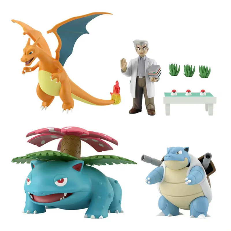

Original Bandai Candy Toy Pokémon Scale World Okido Yukinari Venusaur Blastoise Glurak Pocket Monsters Action Anime Figure Model
