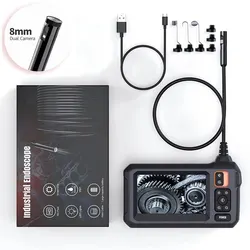 High-Definition Industrial Endoscope Camera with 4.3-Inch IPS Display and Waterproof Design - 1m (8MM Dual Lens)