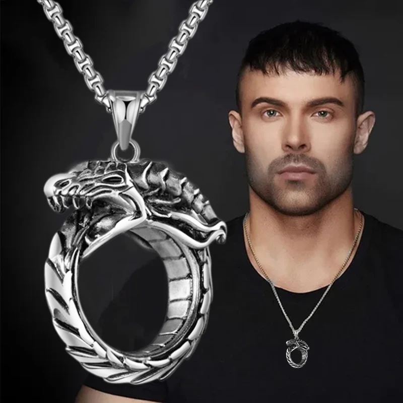 MensJewelleryStainlessSteelDragonPersonalityHipHopDragon