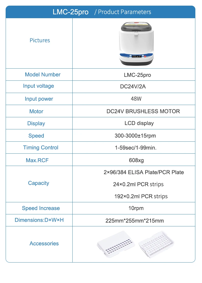 Centrifuge For Microplates 300~3000rpm Laboratory Centrifuge Rotor For 96/384 Wells PCR Micro Plates RCF 608xg