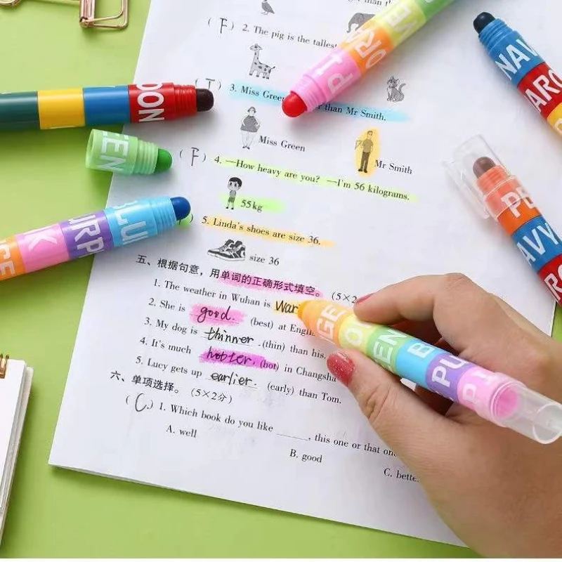 Oil Painting Sticks 6 In 1 Oil Painting Stick Professional Kids Splicing Block Graffiti Drawing Wax Caryon Colored Pencils Art School Supplies
