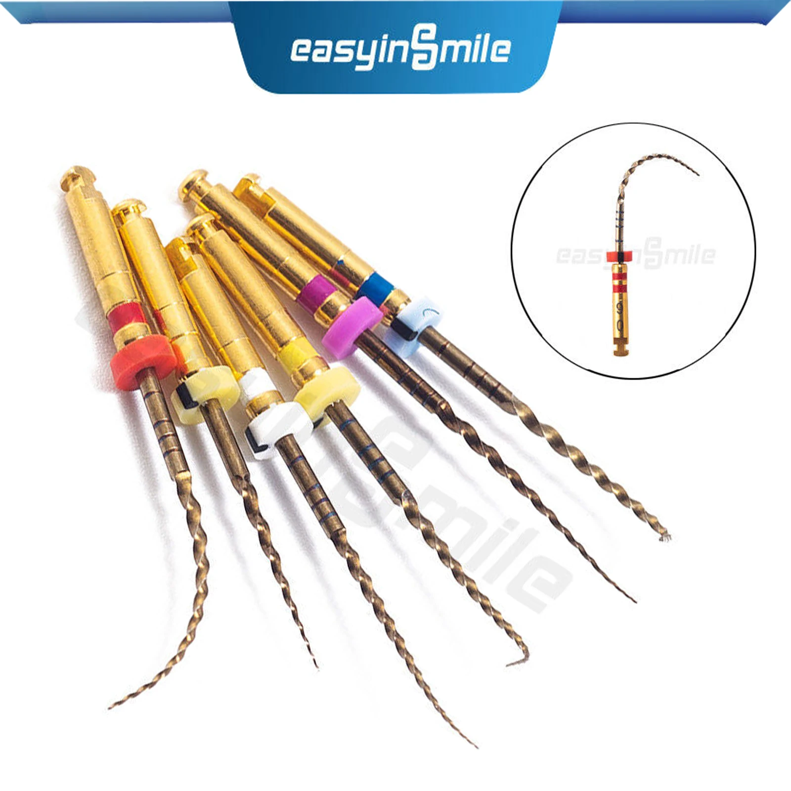 6pcs/pack Easyinsmile Dental Endo Rotary Files X Pro Gold NITI Large
