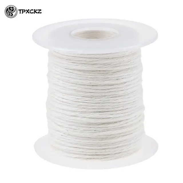 61M White Candle Wick Cotton Candle Woven Wick For Candle DIY And Candle Making Silicone Candle Mold Piercing Candle Wick 2