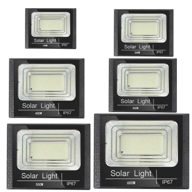 Solar Flood Lights Remote Control 50-400W Solar Powered Spotlight Outdoor Waterproof IP67 Villa Street Lighting Adjustable Angle 5