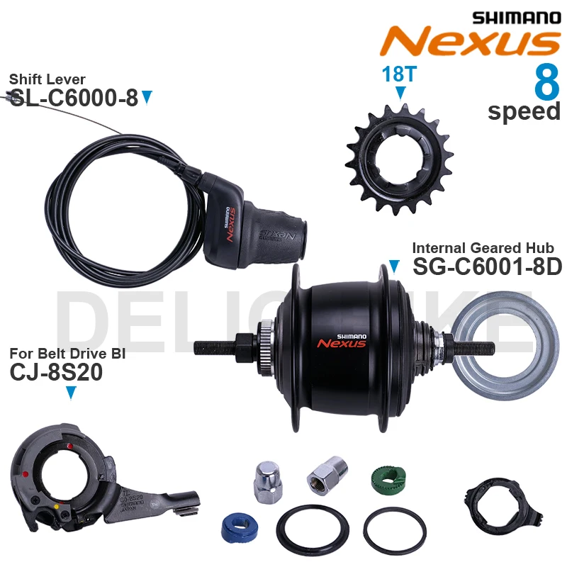 Shimano-内部ギアハブ,nexus c6000,SG-C6000-8C, SG-C6001-8D