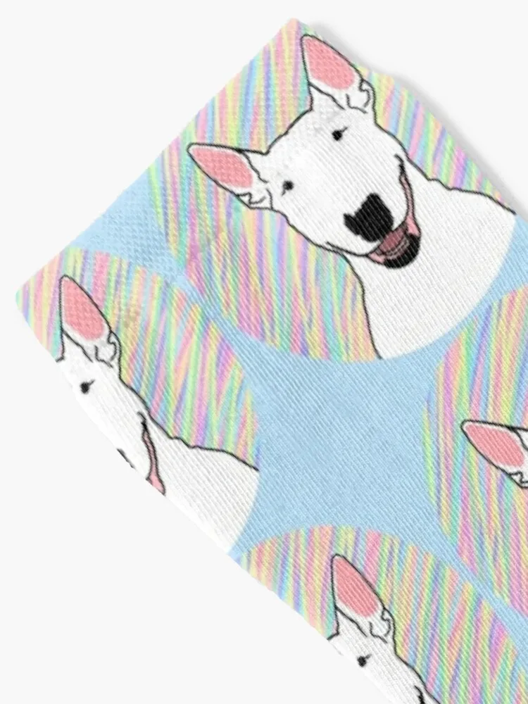 Bull terrier cute dog pet animal design Socks Black Socks Heating Sock