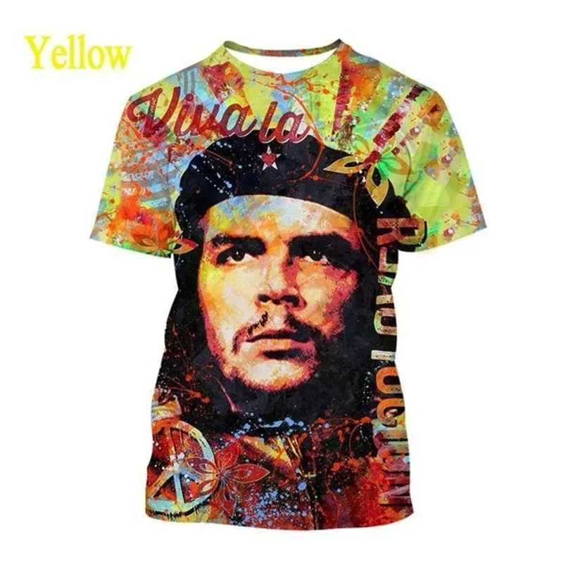 

Летняя винтажная модная футболка Che Guevara с 3D принтом, повседневный Топ, рубашка с коротким рукавом, топы, футболки, уличная одежда, свободные рубашки для отдыха