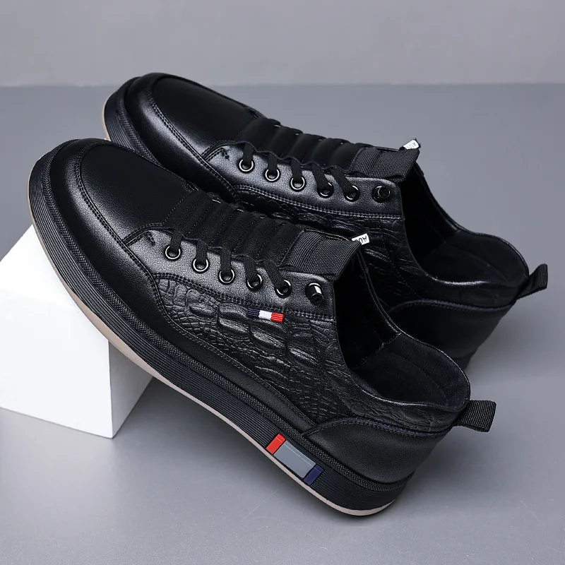 New Autumn Winter Men Sneakers Casual Genuine Leather Outdoor Sport Men Trekking Leather Shoes Climbing Hunting Vulcanize Shoes 5