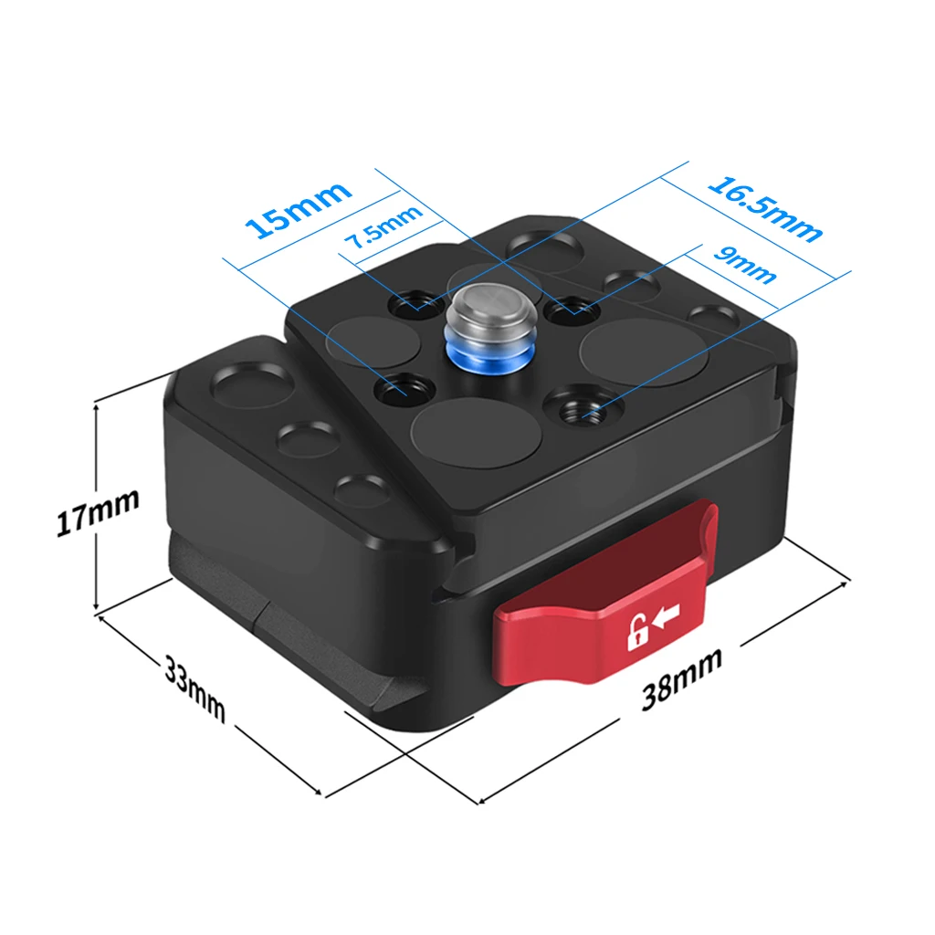 Quick Release Mount Plate Board Anti-shake Clamp V Port for GoPro13 Insta360 DJI