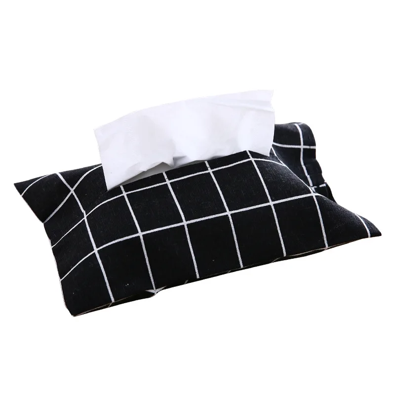 Cotton and Linen Paper Towel Set Cloth Tissue Box Bag Dustproof Waterproof Portable for Car Home Office Interior Tissue Boxes 5