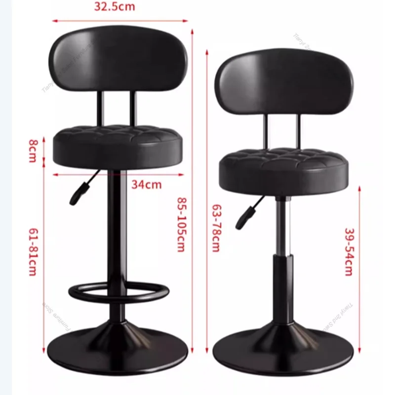 Luxury Rotatable Italian Style Bar Chairs Adjustable Office Reception Designer Bar Chairs Modern Home Furniture Banqueta HBBC