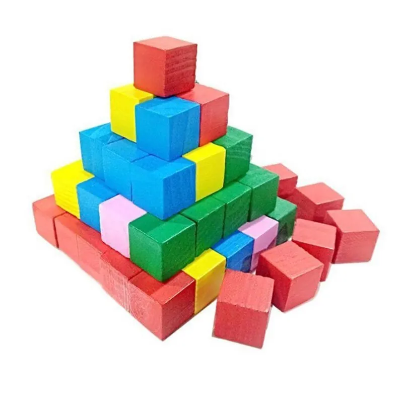 

20pcs/Set Children Montessori Toys Rainbow Wooden Blocks Cube Bright Assemblage Block Early Learning Educational Toys For Kids