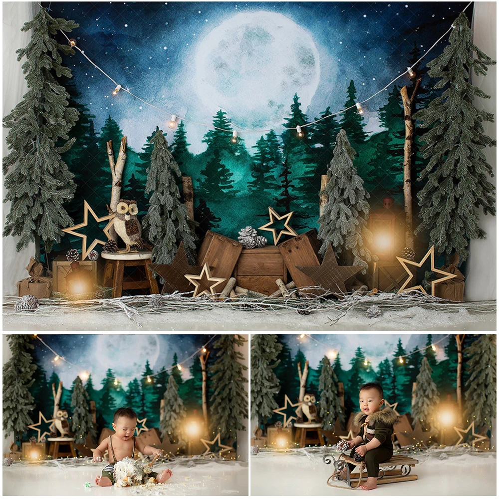 

Gone Camping Photo Background Children Birthday Cake Smash Photography Backdrop Jungle Woodland Safari Photo Studio Props