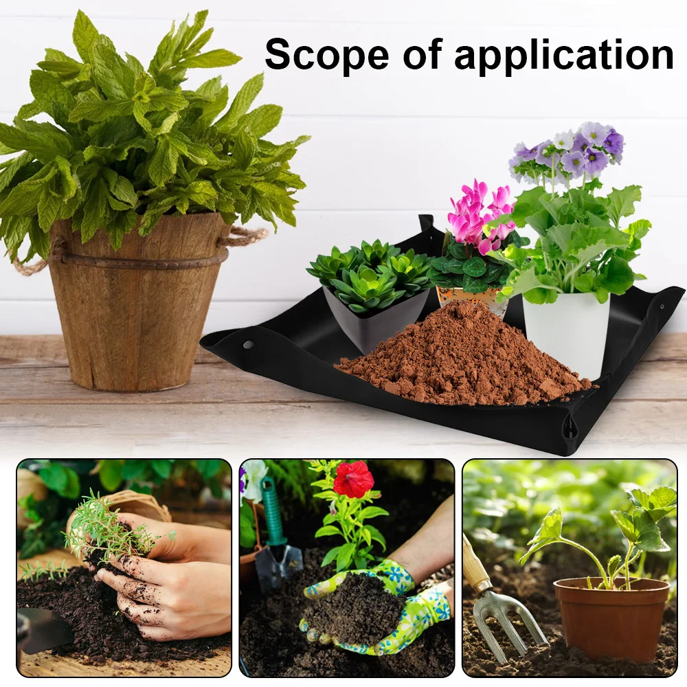 50/75/100CM PE Plant Seedling Mat Plant Transplanting Repotting Thicken Pad Waterproof Foldable Reusable Garden Floral Pot Mat groot plant pot