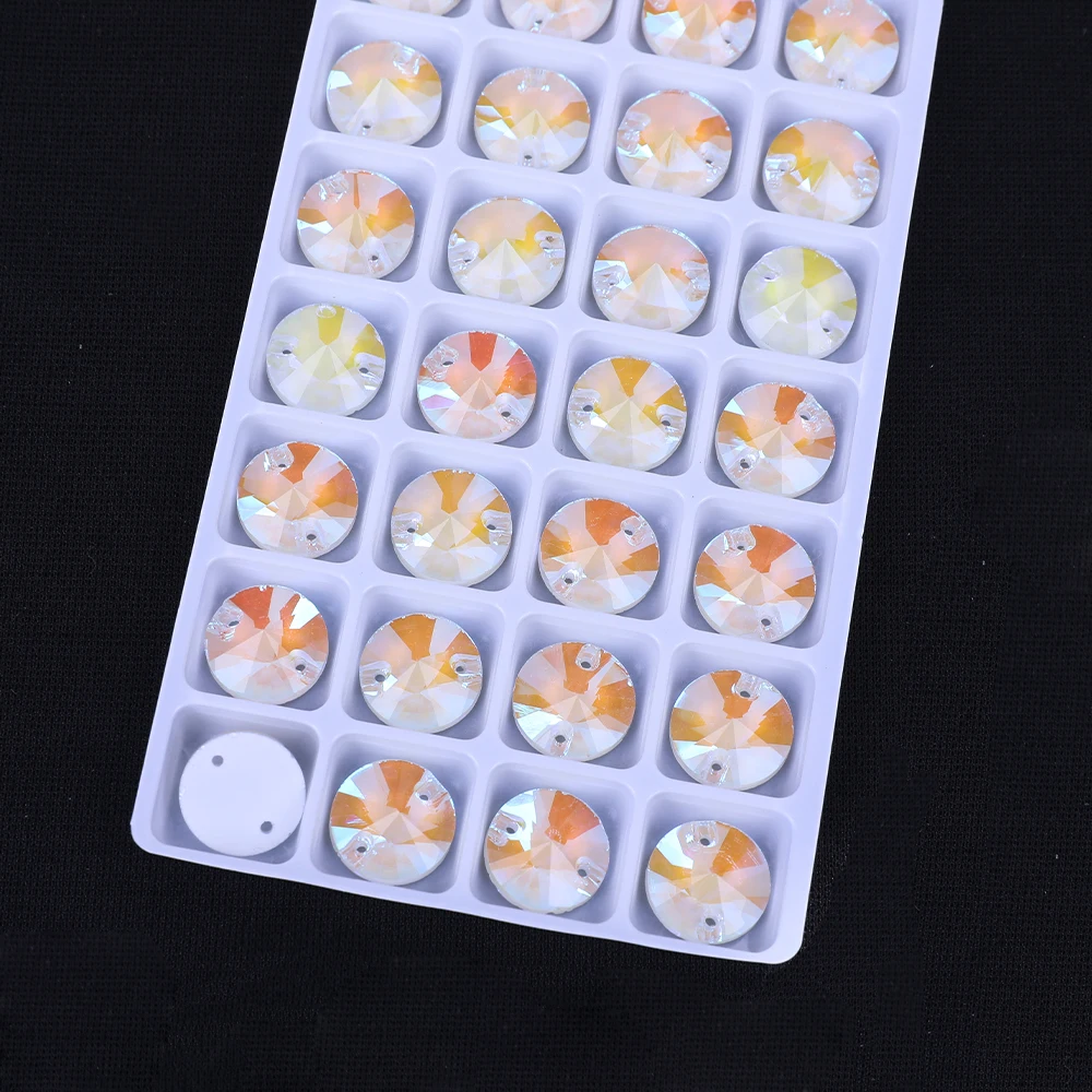 Vc Neon fluor zierende Rundheit nähen auf Strass Rundheit ab Nähen Diamant Glas Diamant Flatback DIY Zubehör Hochzeit – Detail 10