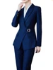 Office Ladies Pant Suit Women Black Blue Wine Female Business Work Wear Jacket Blazer and Trouser Formal 2 Piece Set 1