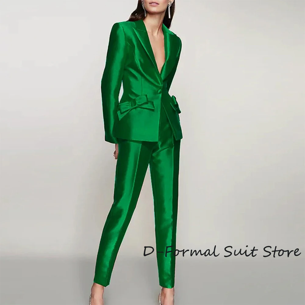 New Women's Two-Piece Suit Ladies Single Button Slim With Bow Party TuxedoTemperament High Street Luxury Women Blazer Suits ladies high waist straight jeans hot selling street ins net red blogger with the same eye print ripped spring and summer new