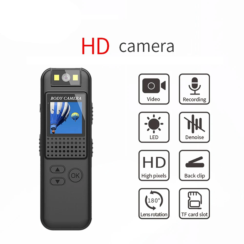 

Ynmee 1080P Digital Small Body Camera Camcorder Worn Mini Screen Cam Video Recorder Motion Detection Sports DV Car DVR for Home