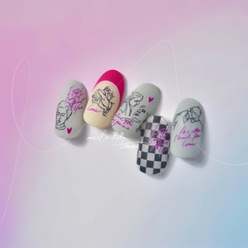 

[Meow.Sensei] Tomoni Thin Tough Nail Stickers No Loss Cooperation Retro Nail Sticker Wholesale Sketch Character Ms382