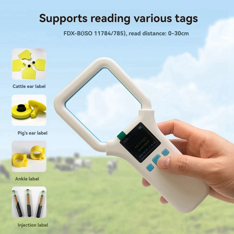 ABYN-Animal RFID Reader 134.2Khz/125Khz USB Pet ID Scanner Animal Tag Reader Handheld Mini Scanner For Dog Cat Horse