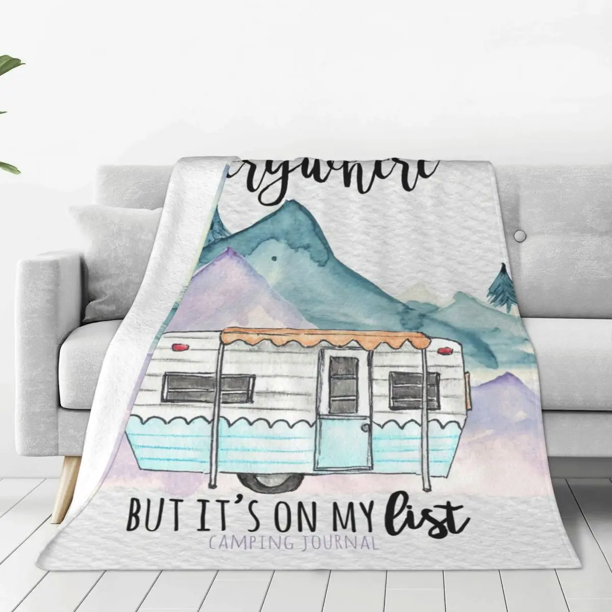 Diario Di Campeggio Coperte Decorazione Di Flanella Nordic Happy Camp Coperta Calda Portatile Per La Trapunta Del Divano Di Casa