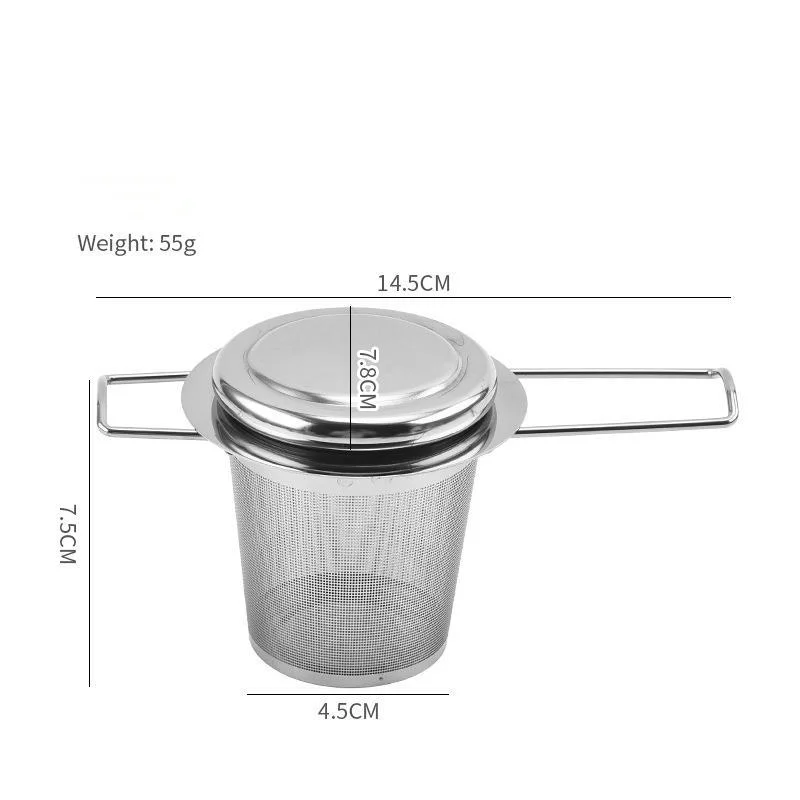 Stainless Steel Mesh Tea Infuser Lid Reusable Cup Strainer for Loose Leaf Spice Filter for Teapots Mugs Cup to Steep Tea Coffee