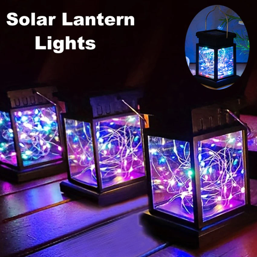 Solar Star Copper Wire Lamp Garden Decoration Waterproof Outdoor Solar Lights Retro Palace Lantern Hanging Landscape Lighting