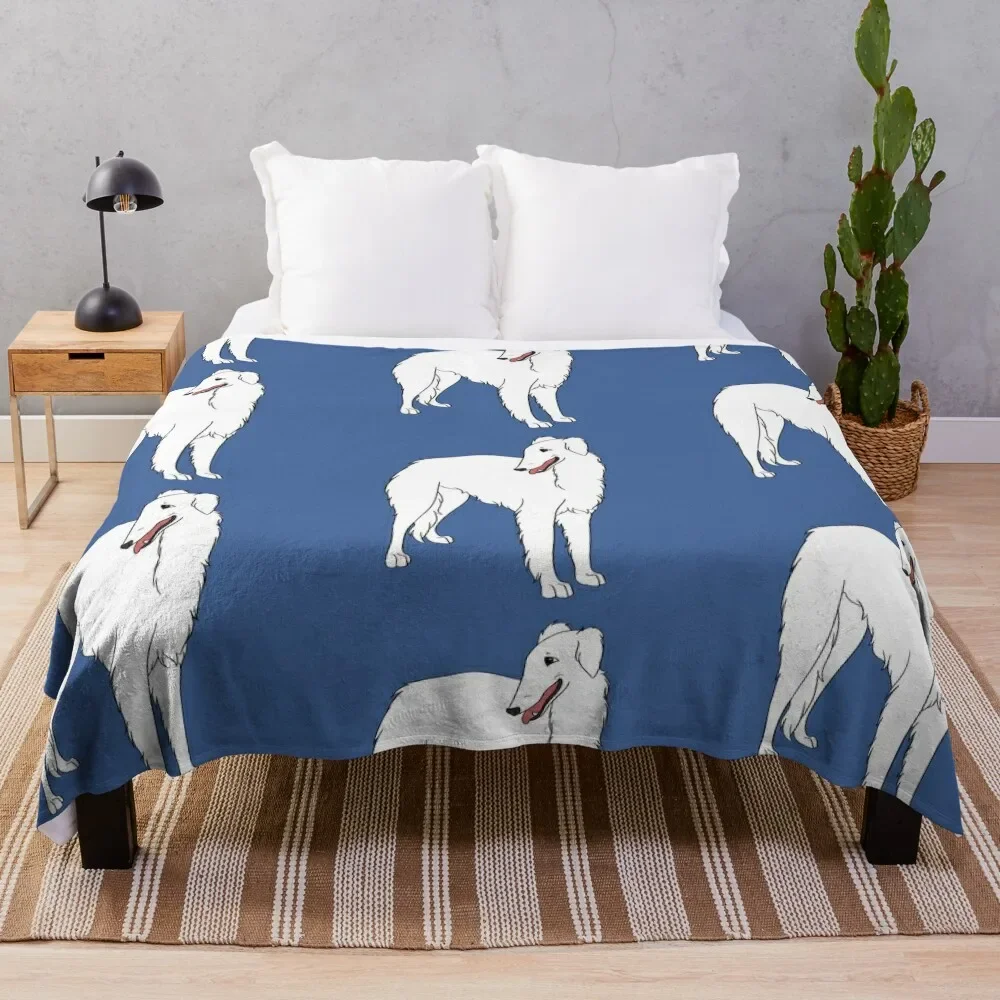 

Borzoi Throw Blanket Dorm Room Essentials Softest Weighted warm for winter blankets ands Blankets