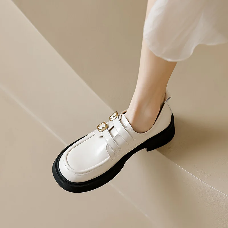 Black Platform Shoes Women's Loafers Pumps Women's Soft Leather Footwear Designer Heels Woman Sneakers Party Shoes Ladies