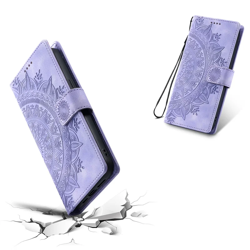 Totem Flower Leather Wallet Phone Case Cover