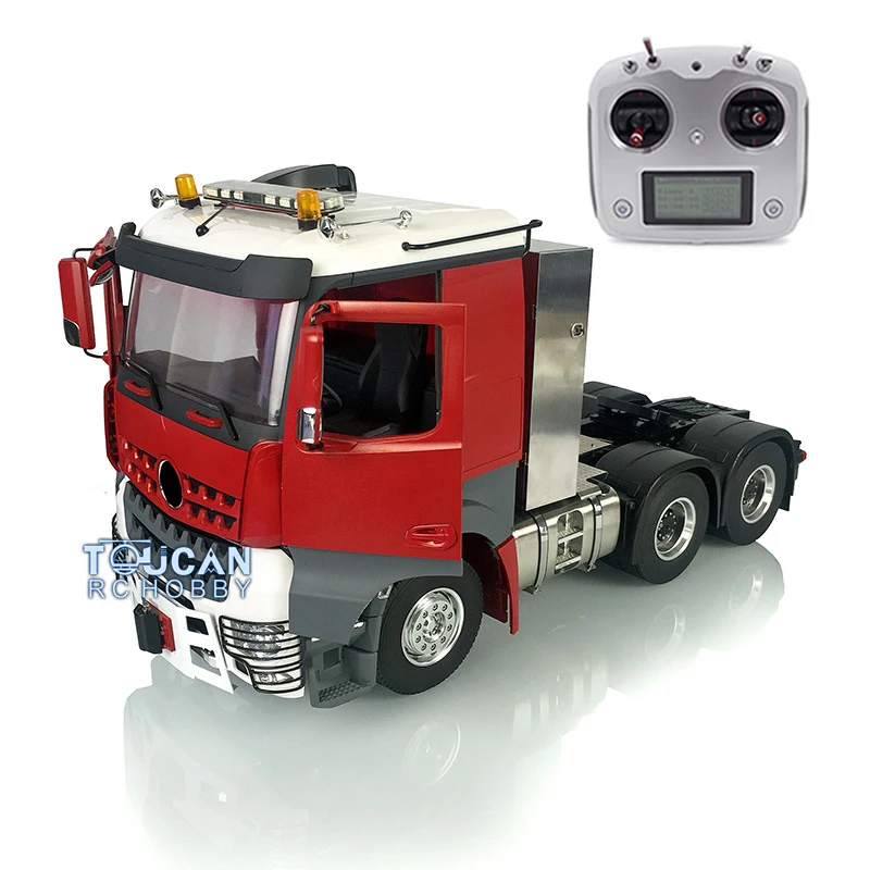 1/14 6*6 LESU RC Tractor Truck Metal Chassis DIY Painted Cabin Sound ESC Roof light Radio Controller W/O Battery Toy THZH0830 6