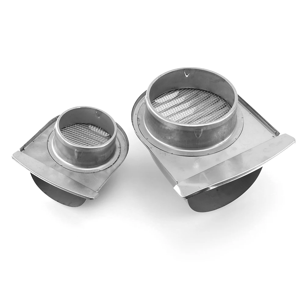 100mm 150mm 201 Stainless Steel Wall Air Vent Hood Ducting Anti-Corrosion Exhaust Grille for Wall Air Outlet Cover