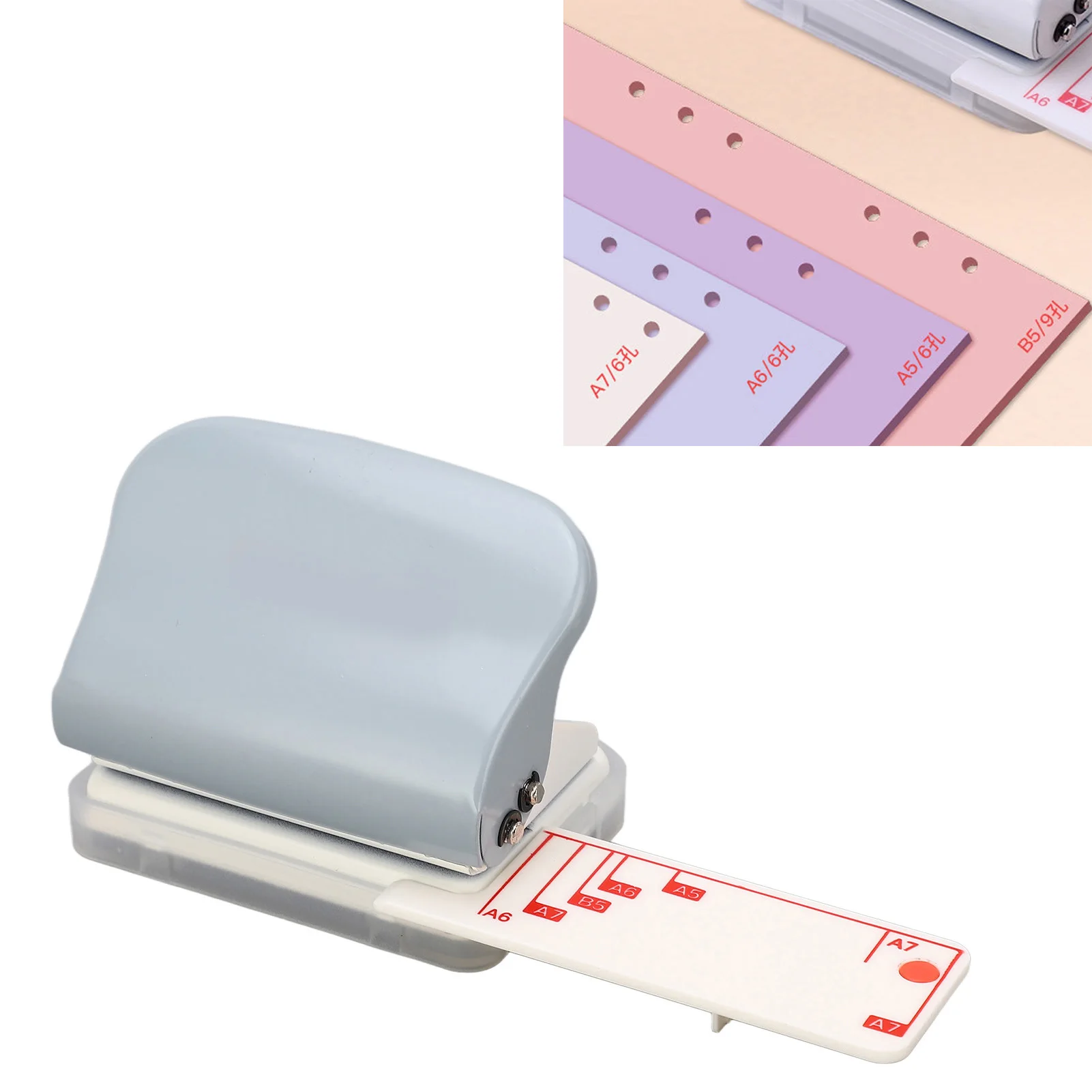 【New】99H3 Handheld Hole Puncher Hole Puncher Portable Handheld Loose Leaf 3 Hole Punch 5 Sheet Capacity for Scrapbook