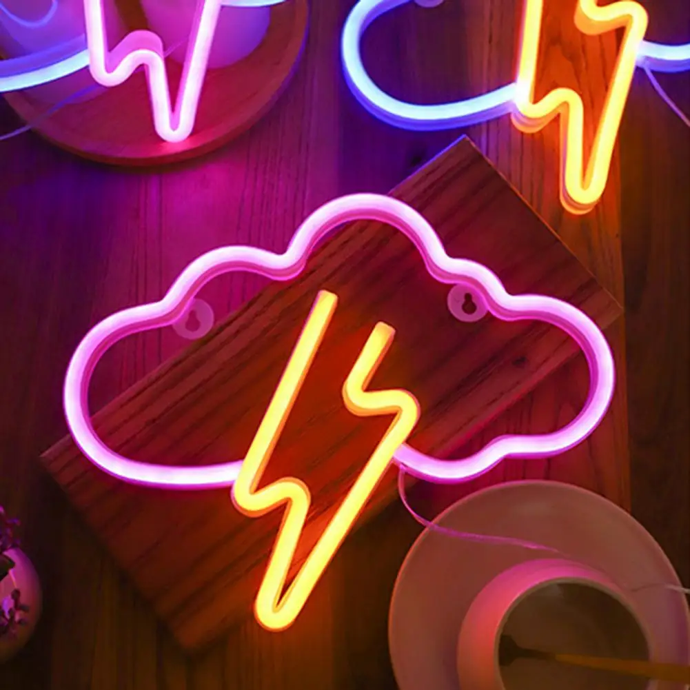 

Low-Power Consumption LED Night Lamp USB/Battery Operated Desktop Cloud Neon Sign Ornament LED Light Party Accessories