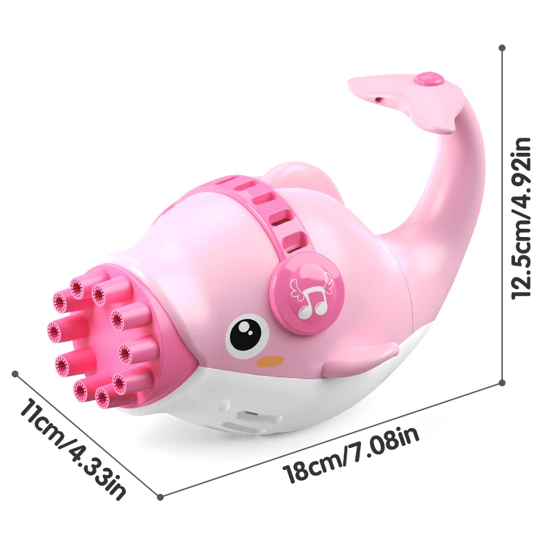 Electric Bubble Gun Cute Cartoon Dolphin Bubble Machine 00Holes Soap Bubble Maker Children's Gifts Outdoor Toys for Boys Grils