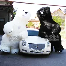 

Inflatable White Polar Bear Black Bear Mascot Costume Cartoon Coasplay Man Wearing Walking Fursuit Furry Suits