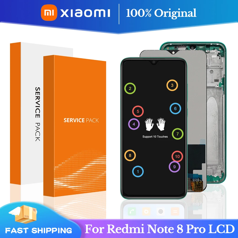 

Original 6.53" Display For Redmi Note 8 Pro Display Touch Screen Digitizer with frame Assembly For Redmi Note 8 Pro Screen Best