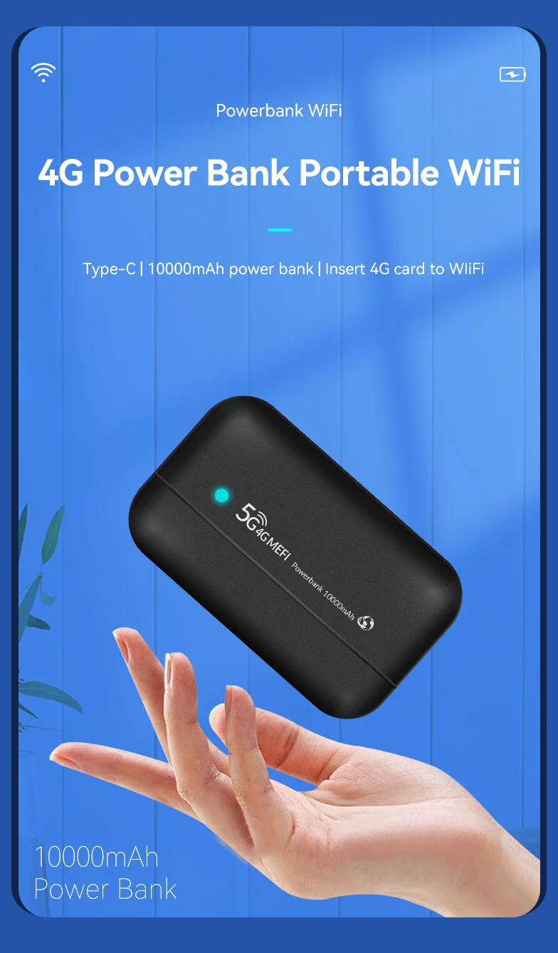 Mobile Wifi Pocket Hotspot Modem Mfpw100 4g Lte Modem Battery Power Bank Especial para a Europa e África 10000mah Europa e África - Imagem 2