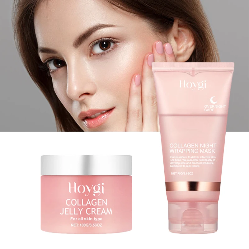 Collagen Facial Mask Collagen Overnight Wrapping Peel Off Facial Mask Collagen Night Deeply Hydrates Night Mask Cream Moisturize Jelly Cream with blackhead remover mask,collagen eye mask patches