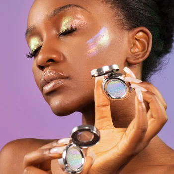 Rainbow Duo Chrome Highlighter Eye Shadow Makeup 4