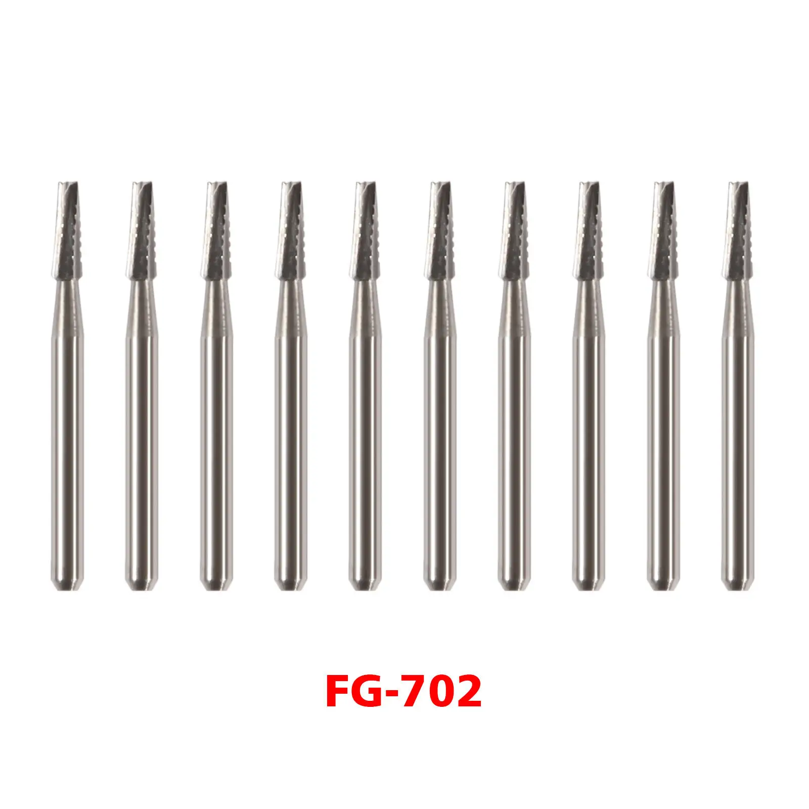 10pcs/1Box Dental Carbide Steel Burs Cone drill FG for High Speed Handpiece FG-702 3