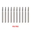 10pcs/1Box Dental Carbide Steel Burs Cone drill FG for High Speed Handpiece FG-702 3