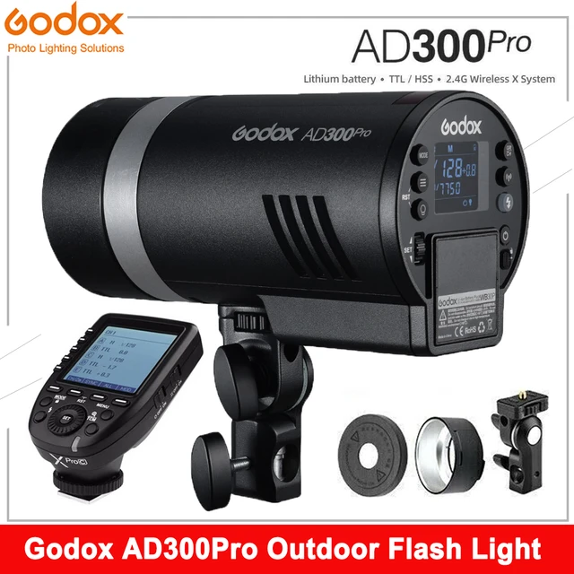 GODOX AD300 Pro Godox AD300Pro Godox Flash for Canon Sony Nikon Fuji  Olympus Panasonic Camera,Outdoor Strobe with 2600mAh Lithium  Battery+Standard