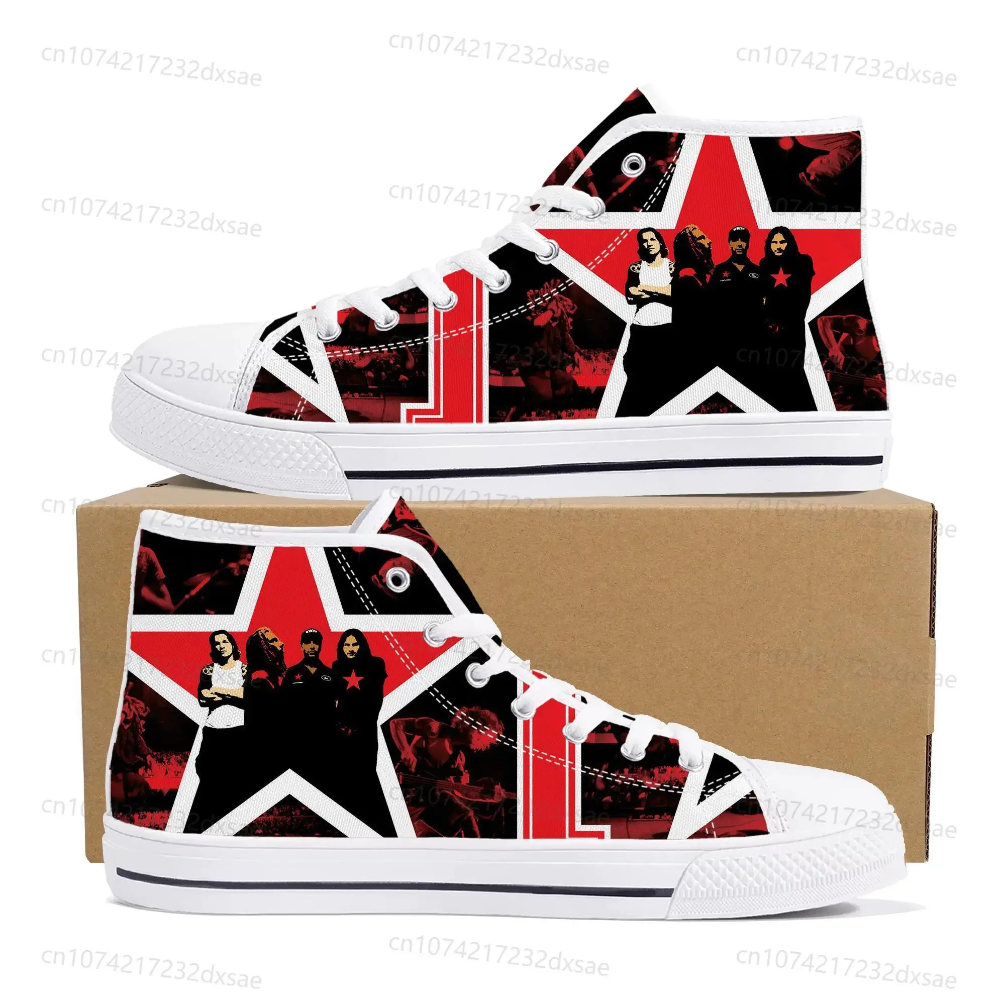 Rage Against The Machine High Top High Quality Sneakers Men Women Teenager Canvas Sneaker Casual Couple Shoes Custom Shoes