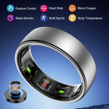 Uhoofit R10 Smart Ring with Charging Case Men Women Health Heart Rate Sleep Monitor IP68 & 5ATM Waterproof Multi-sport Mode 1